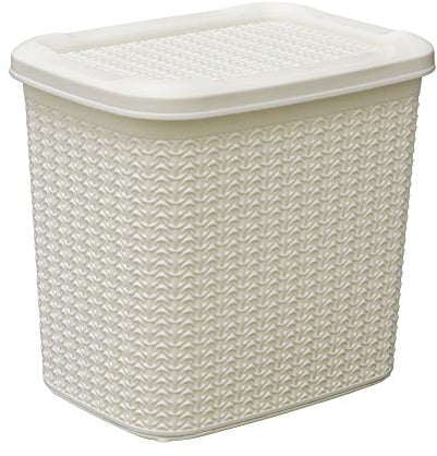 JVL Knit Design Loop Plastic Storage Box 10L, Ivory 27 x 29 x 21 cm, One size