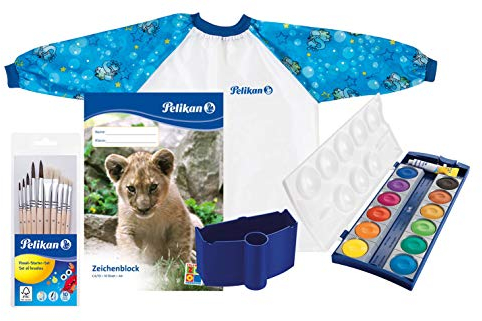 Pelikan 700405 Pinsel Starter-Set mit 5 Haar- und 5 Borstenpinseln (5er Set / Jungen)