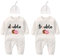 Culbutomind Baby-Bodys für Zwillinge, niedliches Outfit mit Mütze, Baby-Pyjama, Neugeborene, Mädchen, Kleidung, Zwillings-Geschenk, weiß, Large