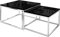 Yoshi 2 in 1 Set Chrom 2-er Set Schwarz Hochglanz Chrom Konstruktion HG Couchtisch Tisch Wohnzimmertisch moderner Kaffeetisch Sofatisch Beistelltisch Wohnzimmer Chromrahmen (Chrom / Schwarz Hochglanz)