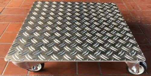Pflanzenroller AluGrip-V280 bis 280kg Blumenroller Untersetzer Indoor Outdoor (Aluminium Duett 5/6,5mm, 600x600mm)