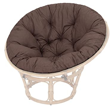 PillowPrim Polster für Papasansessel, Auflage, Ersatzpolster Papasan D 114 cm, Bodenkissen gepolstert Sitzkissen Krabbeldecke Hängesessel Made in EU - Braun