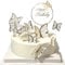 Tortenaufsätze Schmetterling und „Happy Birthday“ aus goldfarbenem Metall, Dekorationen für Geburtstagkuchen, Party-Dekorationen, Weiß/Gold, 11 Stück