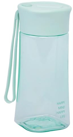 DEDEYA Samily Tritan-Wasserflasche mit Teesieb, klein, leicht, wiederverwendbar, auslaufsicher, breite Öffnung, niedlich und transparent, 300 ml, Grün