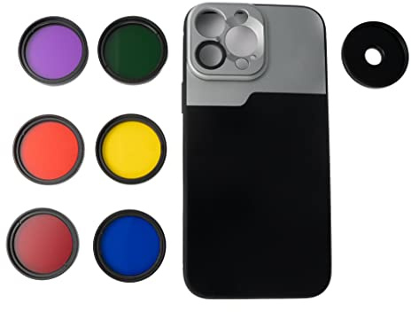 SYSTEM-S Farbfilter Set 37 mm 6 Stück Farbe Filter für Fotografie für iPhone 13 Pro Max