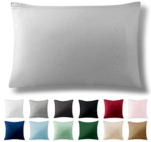 Alreya Renforcé Kissenbezug 50 x 75 cm - 100% Baumwolle mit YKK Reißverschluss, Superweicher Kopfkissenbezug 50x75, Kissenhülle, Grau, nur Kissenbezug