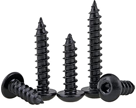 CONPHERON Viti Autofilettanti a Esagono Incassato Nero Ad Alta Resistenza Viti per Legno Esagonali a Testa Tonda M3x8mm, 100 pcs