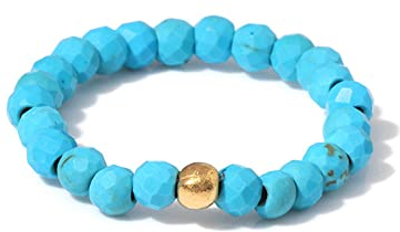 WLLDDDIU Verstellbare Ringe für Frauen, elastische Kordel, rund, Türkis, Band, goldene Perle, Angst, Boho, Naturstein, Ring, Modeschmuck, Mehrfarbig, Mitbringsel