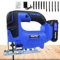 Cordless Jigsaw Tool with Battery and Charger, Handheld 21V Electric Jigsaw with 4 Stage Orbital Sets, 10 pcs Blade Set, Bevel Cutting 45°, Mini Battery Jigsaw for Wood Metal Cutting