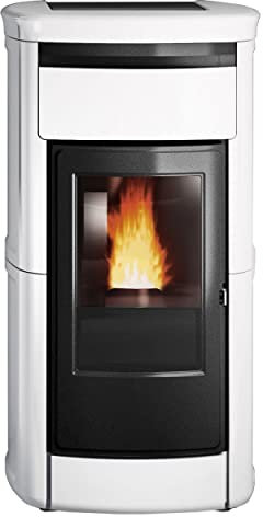 EdilKamin 812920_1 Kira2 H 22 Up wasserführender Pelletofen Keramik Weiß inkl. Kit R-FX/A++