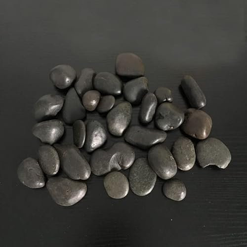 1Buy UK 1kg Assorted Coloured Natural Decorative Stones Pebbles Craft Table Decoration Pot Vase Fillers Garden Weddings Rocks Aquarium (Black)