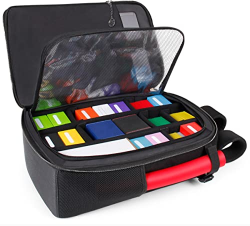 ENHANCE MTG Mochila - Mochila TCG Edición Coleccionista para Cajas de Mazo, Fundas y Tapetes de Juego - Organización de Cartas Personalizable con Pantalla Defensor Incorporada (Dragón Negro)