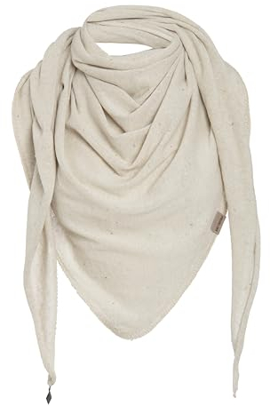 KNIT FACTORY - Iris Dreieckstuch - Tuch Schal für Damen - Umschlagtuch - Für Frühling und Sommer - 92% Recycelte Baumwolle - Beige