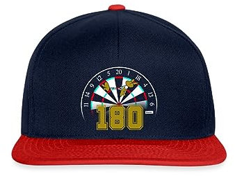 Spreadshirt 180 Dart Geschenk Darts Geschenk Für Dartspieler Fan Hariz Snapback Cap, One Size, Navy/Rot