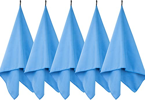 Plazenzon Mikrofaser-Handtuch, 5 Stück, schnell trocknendes Fitness-Handtuch (groß 40,6 x 81,3 cm und Größe XL: 61 x 121,9 cm), super saugfähiges Faser-Handtuch, schnell trocknend, Trainingsausrüstung