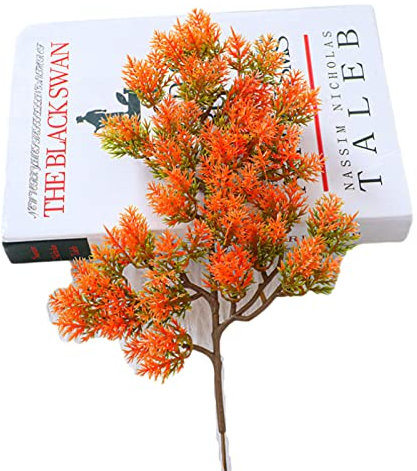 Künstliche Blumen Simulierte Thuja-Kiefernpflanze, Einzelner Zweig, 29 Gabeln, Thuja-Kiefer, Einladende Kiefer, Grüne Pflanze, Landschaftsbau, Künstliche Technik, Künstliche Zweigkiefer, Sonnenunter