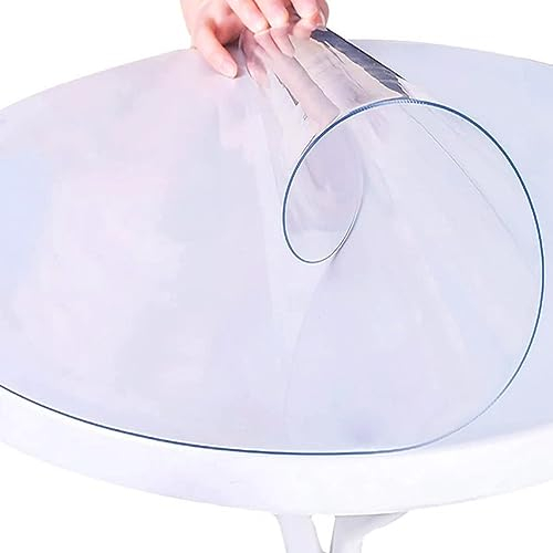 Xpnit Protector de mesa transparente, mantel redondo mate de vinilo, antideslizante, impermeable, protector de escritorio de vidrio suave (100 x 100 cm, transparente)
