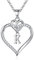 TINGN Halskette Damen Kette mit Buchstaben, 14K Weißgold Vergoldet Mädchen Ketten mit CZ Herz Anhänger Initiale Halskette Damen Buchstaben K Kette Silber Kette Damen Mädchen Geschenke Schmuck Damen