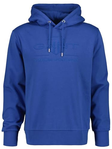 Gant Herren Reg Tonal Shield Hoodie Kapuzenpullover, Rich Blue, M EU
