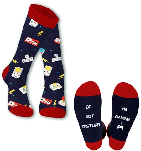 Moguri® Faschingskostüme Gaming Socken, Lustige Socken Mit Spruch DO NOT DISTURB,I'M GAMING Knöchel Socken Rutschfeste Haussocken Wintersocken Geschenk Für Damen Herren Lange Socken