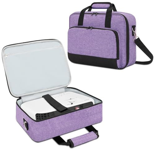Bolsa de transporte para proyector, bolsa para proyector con accesorios, bolsillos de almacenamiento, correas ajustables, bolsa de transporte portátil compatible con Epson BenQ ViewSonic y la mayoría
