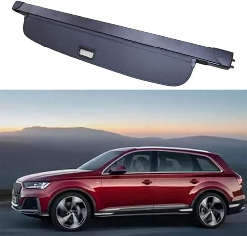 NINQ Auto Laderaumabdeckung Rollo für A-UDI Q7(Power Tailgate) 2016-2021, Einziehbare Kofferraum Schutz Abdeckung Cargo Cover Innere