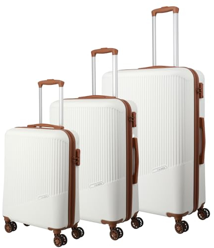 Travelite 4-Rad Koffer Set 3 teilig Größen L/M/S, Gepäck Serie Bali: ABS Hartschalen Trolleys mit TSA Kombinationsschloss (Handgepäck Koffer ohne TSA)