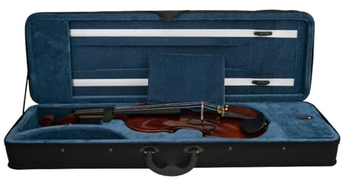 WINPANG Custodia per violino n. 4/4, in tessuto Oxford, interno in flanella con 2 cinghie regolabili, nero + blu, OT-HSYXF-1507