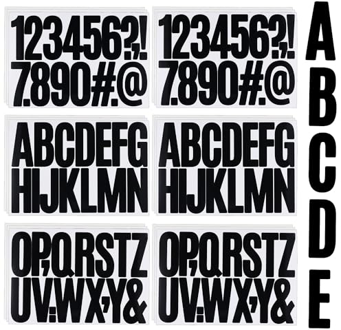 18 Blatt Alphabet Zahlen Aufkleber, 7,6cm Selbstklebende Vinyl Alphabet Aufkleber Wasserfeste Buchstaben Aufkleber Großbuchstaben zum Basteln Briefkasten Auto Heimdekoration(Schwarz)