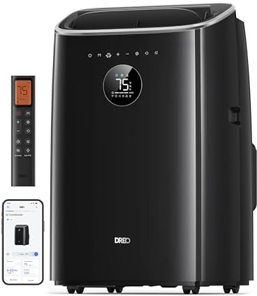 Dreo Portable Air Conditioners, AC Unit for Bedroom with Drainage-free Cooling, 46dB Quiet, APP/Voice/Remote, 24h Timer with Fan & Dehumidifier, Smart Air Conditioner for Room Indoors