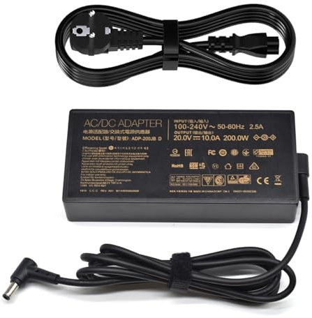 200W 20V 10A Alimentatore Caricabatterie AC/DC Adapter ADP-200JB D per ASUS ROG Zephyrus G15 GA503 GA503QM GA503QS GA503QR GA502DU GA502D GA502 GA502IU TUF Gaming A14 A15 F15 F17 FA401 FA506