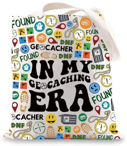 MYSOMY Geocaching-Tragetasche, Geocache-Liebhaber, Geschenk, Geocacher-Geschenk in meiner Geocaching-Ära, Tragetasche, Geocaching UK, INCH