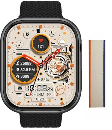 2024 New HK10 Pro Max SmartWatch AMOLED 2.02'' 1GB ROM ChatGPT Compass AI Watch Face 3D Vision BT Call Sport Smart Watch Men Women (full black)