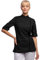 strongAnt Damen Kochjacke 3/4 Kurzarm mit Reißverschluss Stretch Professionelle Kochuniform - Schwarz, Größe: 4XL
