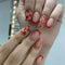 Short Fench Tip False Nails Press On, Red Press On Nails,Square Short Fake Nails, Stick On Nails for Women Girls Nail Art for Valentine's Day Dates 24Pcs (Red Heart-Square Short, One Size)