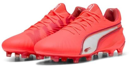 PUMA Mens King Ultimate Launch Adults Firm Ground Football Boots Red/White 6.5 UK