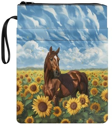 Buchumschlag mit Sonnenblumen-Motiv für Buchliebhaber, Kinder, Teenager, Buchumschläge für Taschenbuch, Buchumschläge mit Reißverschluss