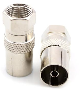 Connettore aereo TV - Adattatore coassiale socket | F Plug to Coax Plug per cavi aerei TV Cavi satellitari Cavi antenne | Convertitore aereo Adattatore ANTENNA RFF per la radio digitale FM/AM Kenwoodd