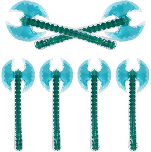 Pixel Craft Hatchet Toys 6 Pack, Blow Up Diamond Pick Axe - Perfect for Pool Parties, Halloween Cosplay & Pirate Birthday Supplies