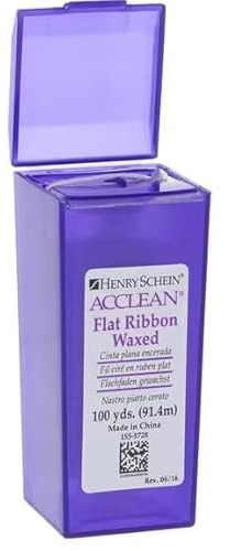 Acclean - Nastro interdentale piatto, cerato, non aromatizzato, 91 m