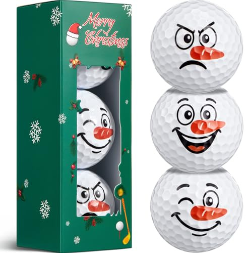 BBTO 3 Stück Weihnachts Golfbälle Geschenk für Golfer | Adventskalender 2026 Füllung Lustige Golfbälle mit Geschenkbox Weihnachten Geburtstag Geschenkidee für Papa Vater Golffan