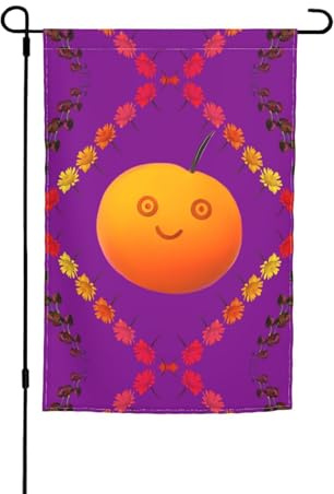 30,5 x 45,7 cm große, orangefarbene Smiley-Flagge – dekorative Gartenflagge, Terrasse, Balkon, Hinterhof, Rasen, dekorative Flagge