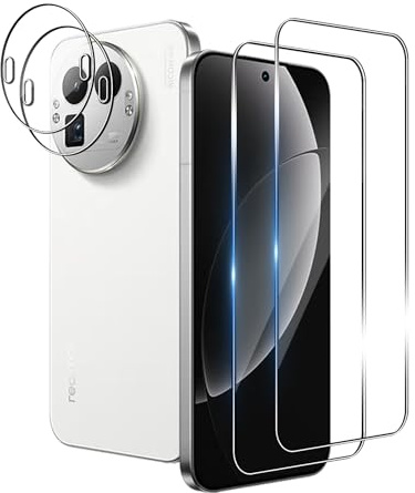 Wookfiss Protector de Pantalla para Realme GT 8 Pro, 2 Piezas Cristal Templado + 2 Piezas Protector de Lente de Cámara, 9H Dureza Ultra Resistente Sin Burbujas Vidrio Templado