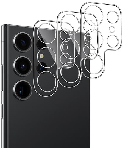 Vanrain Kameraschutz für Panzerglas für Samsung Galaxy S23 Ultra, 3 Stück 9H Härte Kamera Schutzglas Ultra-klar Kratzfest Linse Kamera Schutz für Galaxy S23 Ultra, Transparent