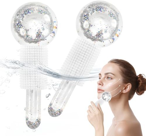 2 pcs Facial Ice Globes, rouleau de glace pour le visage, ice roller Violet | pour raffermir la peau, réduire les gonflements, les cernes, pour les massages du visage, des yeux et du cou