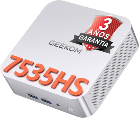 GEEKOM A7 con AMD Ryzen 5 7535HS,1TB SSD,16GB DDR5 RAM | (Memoria DDR Espandibile),LAN 2.5G Ultra Veloce,Sistema Già Pronto per l'uso,USB4.0,Slot SD per Creatività/Ufficio/Casa
