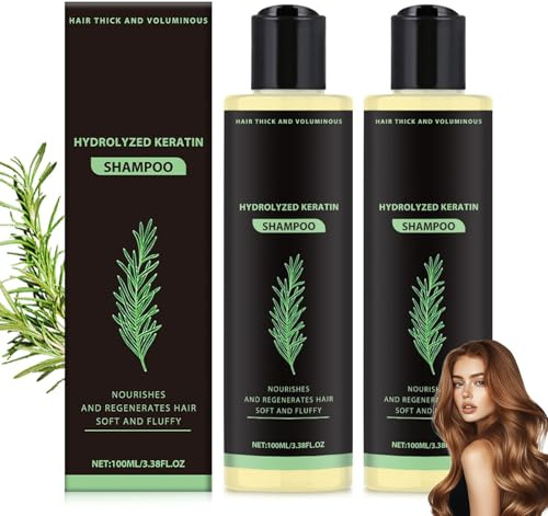 2 Stück Rosmarin Shampoo für Haarwachstum, Natürliches verdickendes und stärkendes Shampoo für Männer & Frauen, Volumen-Spender für dünnes, trockenes und geschädigtes Haar Hair Growth Shampoos