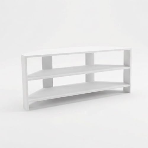 FWStyle Promo White Corner TV Unit 45x110x36cm Space Saving TV Stand