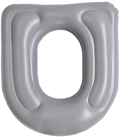 Inflatable Toilet Seat Riser, Portable Toilet Seat Riser with Suction Cup & U-Shaped Support for Home/Hospital/Travel, Gray (18.5×15.8×4.3 in) Inflatable Travel
