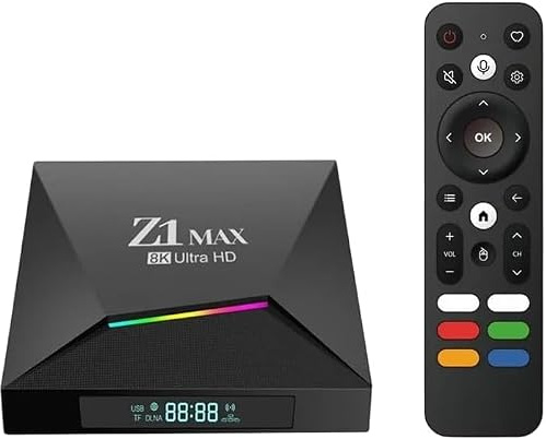 Z1 MAX Android TV Box – Android 15 – Allwinner H618 – 8GB 128GB | Salida HDMI 4K, WiFi Dual 2.4G/5G, Bluetooth 5.0, Control por Voz